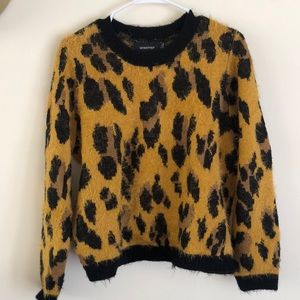 Minkpink Leopard Print Mohair Sweater
